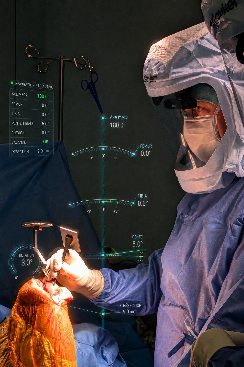 Navigation en réalité augmentée Knee+ NexSight (Pixee Medical) à l'Orthocentre Montluçon
